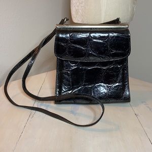 Gorgeous Black Embossed Leather Bag